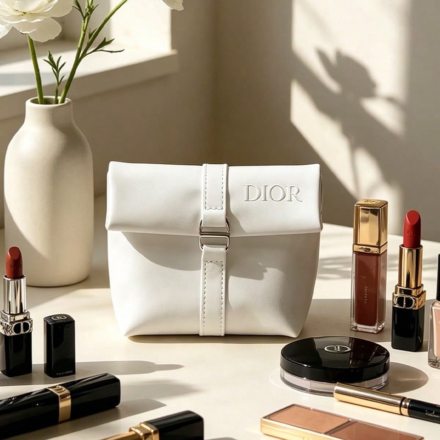 Beauty Makeup Dior - Sac cosmétique blanc de Dior, sac